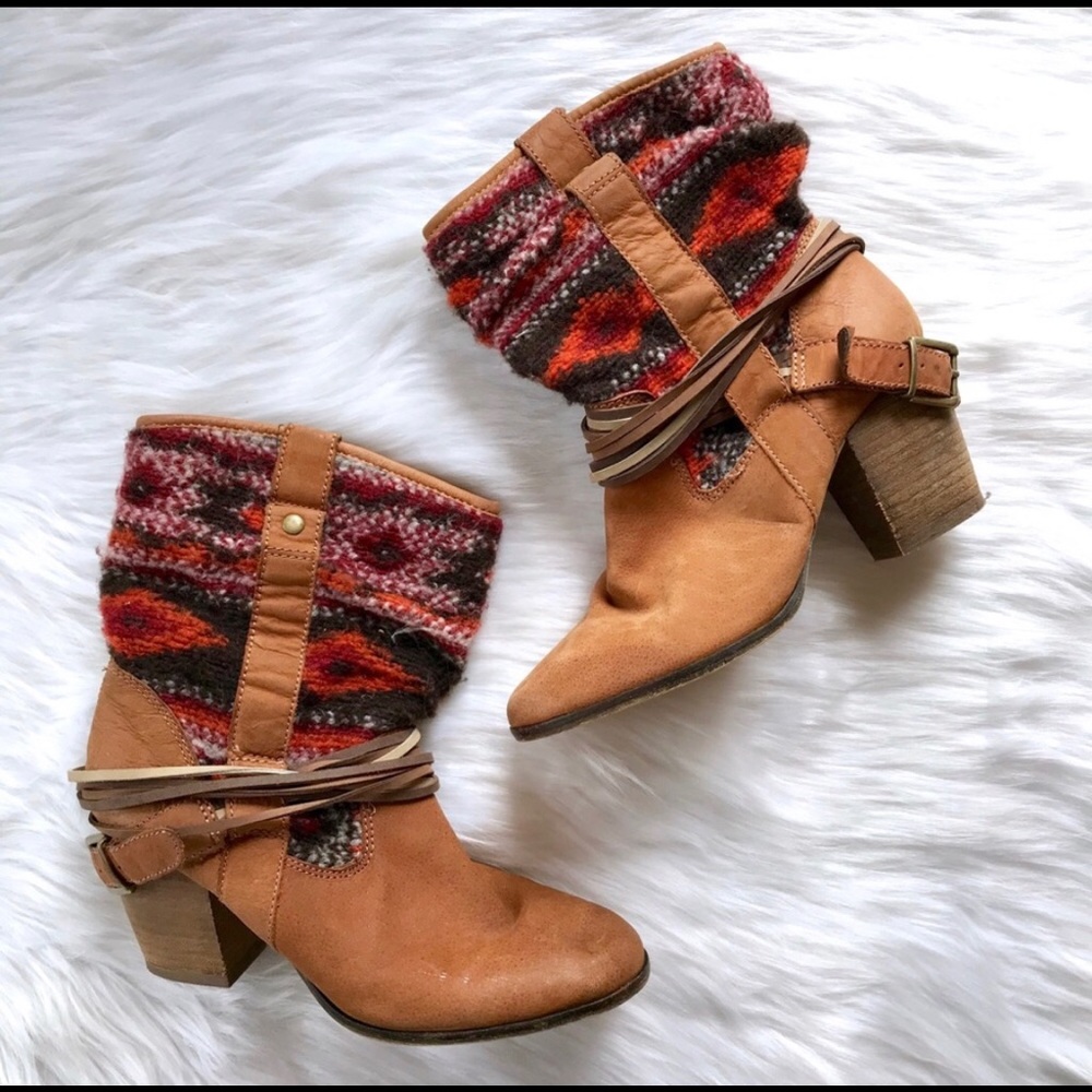 STEVE MADDEN tolteca cognac ankle boho boots
